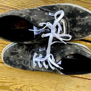 Womens Vans sneaker,  size 11. Faded black/charcoal color with tan poke a dots.